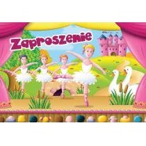 Kukartka Zaproszenie ZZ-028 Urodziny baletnice (5 szt.)