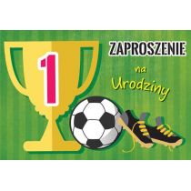 Kukartka Zaproszenie ZZ-058 Urodziny piłka, puchar (5 szt.)