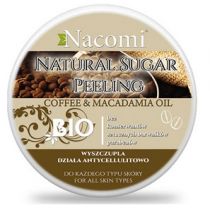 Nacomi Coffe & Macadamia Oil Natural Sugar Peeling Peeling Cukrowy Kawa Wyszczupla Działa antycellulitowo Do każdego typu skóry 100ml