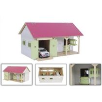 Hipo Stajnia z dwoma boksami 34x22x19cm różowa 1:32
