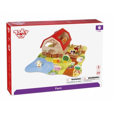 Tooky Toy Tooky Toy Drewniana Farma ze Zwierzątkami
