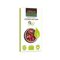 Ekoflorka CZEKOLADA PREMIUM GORZKA Z ŻURAWINĄ I MIĘTĄ BEZGLUTENOWA BIO 85 g - 5904730791571