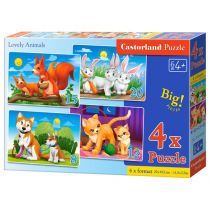 Castorland Puzzle 4x1 Lovely Animals
