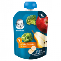 Nestle POLSKA S.A. Nestlé Gerber jabłko, gruszka, brokuł deserek dla dzieci po 6 miesiącu 90 g 3742541