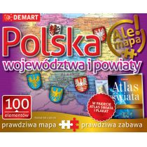 DEMART Puzzle Polska województwa i powiaty +atlas