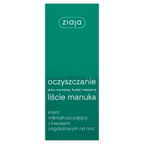 Ziaja Liście Manuka Oczyszczanie krem mikrozłuszczający z kwasem migdałowym na noc 