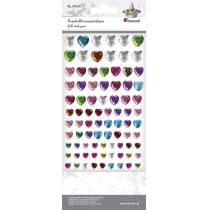 Titanum Kryształki samoprzylepne serca mix 84 szt.