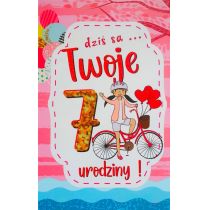 Karnet Urodziny 7 dziewczynka 2K 078