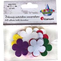 Dekoracje samoprzylepne kwiatki mix 12szt - Titanum