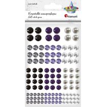 Kryształki samoprzylepne perełki mix 120szt Nowa