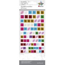 Kryształki samoprzylepne kwadraty mix 84szt
