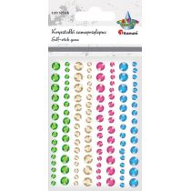 Kryształki samoprzylepne okrągłe 6/8mm mix 120szt