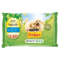 FRISKIES Karma dla szczeniaków kurczak i groszek w galaretce 4x100g