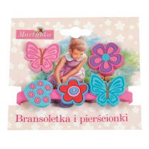 Martynka Bransoletka i pierścionki 3 z różowym motylem)