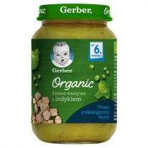Gerber Nestlé Organic zielone warzywa z indykiem po 6 miesiącu 190 g 1139547