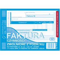 Michalczyk&Prokop FAKTURA CZYNNOŚCI ZWOLN.Z PODATKU A5 WIELOK.198-3