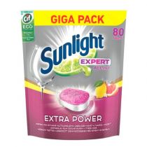 Sunlight Expert All In 1 Extra Power tabletki do mycia naczyń w zmywarkach Lemon 80szt