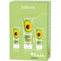 Soraya Foodie Awokado zestaw balsam do ciała 200ml + krem do rąk 75ml + krem maska do stóp 75ml