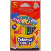 Colorino Kredki ołówkowe trójkątne krótkie 12 kolorów Patio