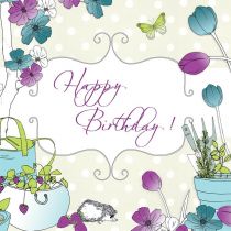 Clear Creations Karnet urodzinowy z kryształkiem Swarovskiego doniczki