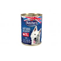 Butchers Natural&Healthy Dog Wołowina z ryżem pasztet 390g