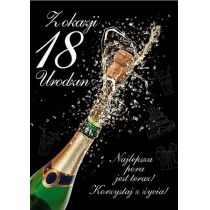 Stamp Karnet Party naklejany B6+koperta Urodziny 18 wz12