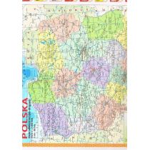 Nieprzypisany Podkładka edukacyjna Polska Ogólnogeograficzna i administracyjno-drogowa mapa Polski VISU004