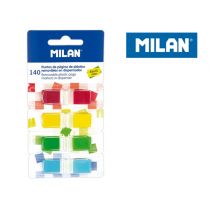 MILAN Indeksy transparentne fluo 4 kolory 45 x 12 mm 140 sztuk