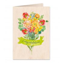 Cozywood Karnet drewniany C6 + koperta Gratulacje