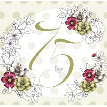 Karnet Swarovski kwadrat Urodziny 75 kwiaty Clear Creations