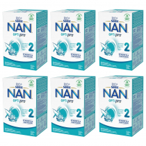 Nestle Nan Optipro 2 Mleko następne dla niemowląt po 6 miesiącu Zestaw 6 x 650 g