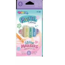 Patio Flamastry 6 kolorów brokatowe pastel Colorino Kids 82565PTR