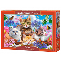 Castorland Puzzle 500 Kittens with Flowers