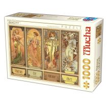 D-Toys Puzzle Puzzle 5947502875901 / MU 12 1000 szt. Alphonse Mucha Seasons, Multicolor 5947502875901/ MU 12