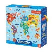 Mudpuppy Puzzle podłogowe Jumbo Mapa świata 25 elementów 2+ solution-bc-7089-0