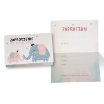 Kukartka Zaproszenie ZZ-078 Słoniki (5 szt.)