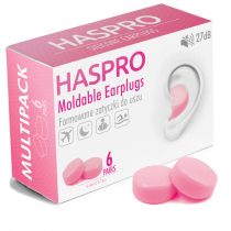 Haspro Haspro MOLD 6P Formowane zatyczki do uszu Różowe - 6 par