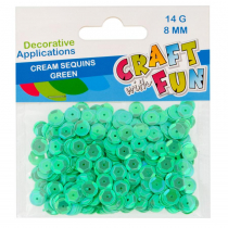 Craft with Fun Cekiny Krem Guzik 8mm Zielone Pbh 40/400