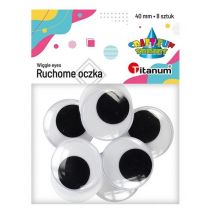 Oczy bez kleju i rzęs 40mm 8szt - Titanum