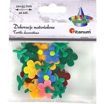 Aplikacje materiałowe kwiaty 20x35mm mix 20szt - Titanum