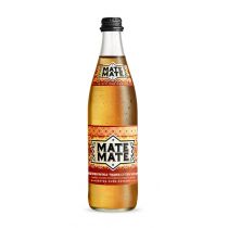 Mate Mate Bezalkoholowy napój gazowany Mate z kofeiną o smaku brzoskwini i trawy cytrynowej 500 ml