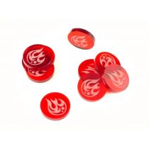 Crafters Znaczniki akryl czerw ogień okrągłe 20x30mm 10szt - Crafters
