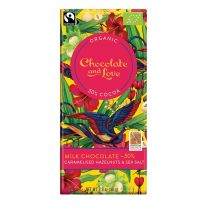 Chocolate and Love C&L - Organiczna czekolada karmelizowany orzech laskowy i sól morska 50%, 80g