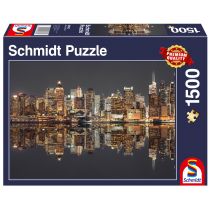 Schmidt Spiele 58382 New York Skyline puzzle nocne, 1500 elementów, kolorowe