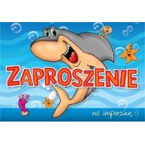Kukartka Zaproszenie ZZ-035 Imprezka rekin (5 szt.)