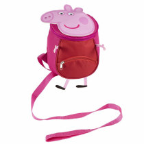 Plecak dziecięcy przedszkolny z paskiem do kontroli rodzicielskiej Świnka Peppa - różowy