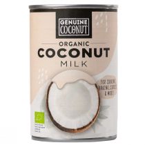 Bio GENUINE COCONUT (kokosy świeże do picia) COCONUT MILK - NAPÓJ KOKOSOWY (17 % TŁUSZCZU) BEZGLUTENOWY 400 ml (PUSZKA) - GENUINE COCONUT