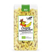 BIO PLANET seria BIOKĄSKI CHIPSY BANANOWE SŁODZONE BIO 150 g