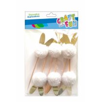 Craft with Fun Ozdoba dekoracyjna Pompon Na Patyku 6szt 12/144