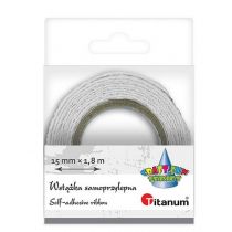 Titanum Wstążka koronka bawełniana samoprzylepna biała 15mm 1,8m 373248